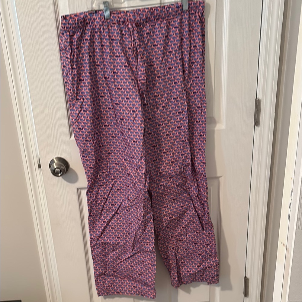Patterned Pink and Blue Pajama Pants